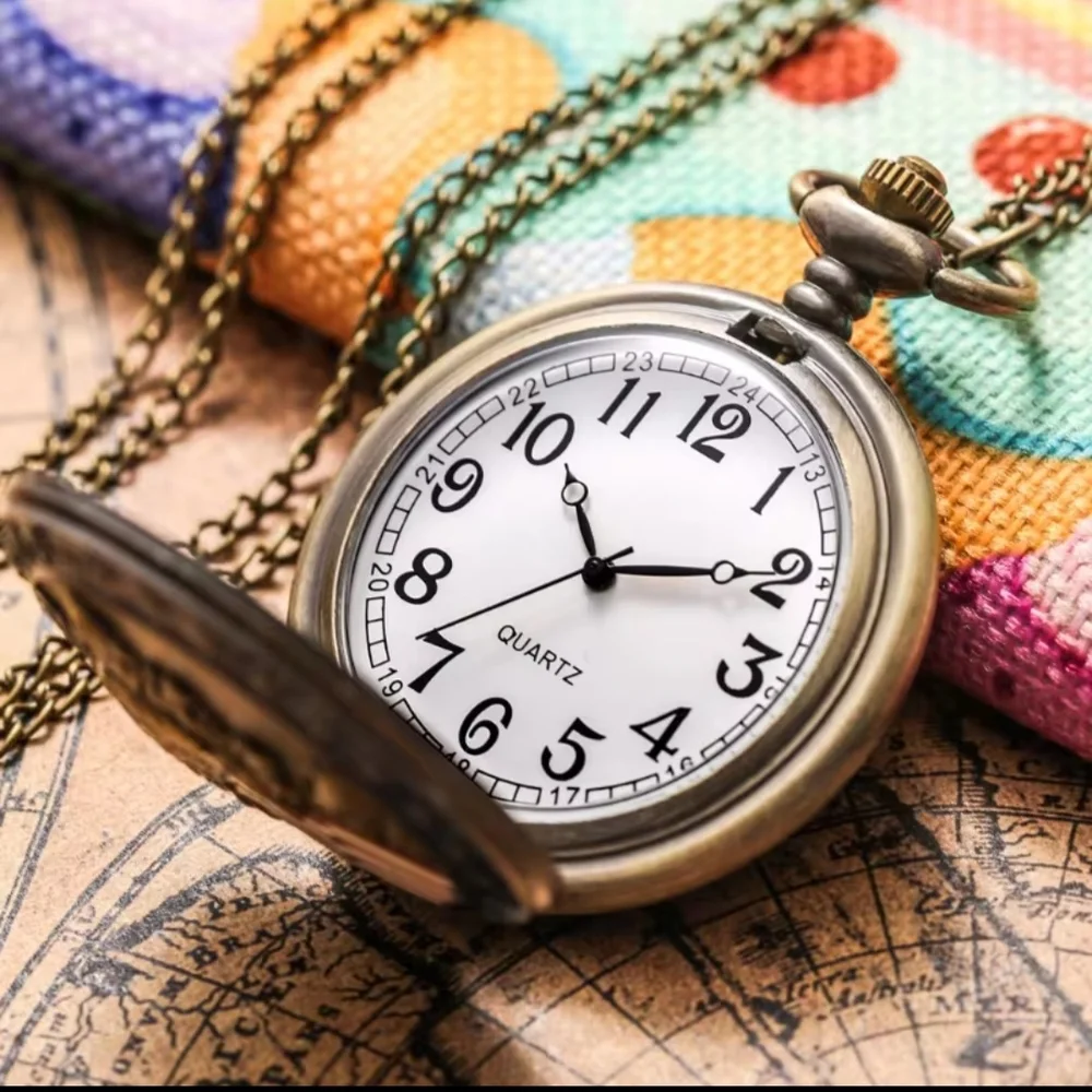 Patriotic Pocket Watch with Eagle Design‎